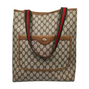 Vintage Gucci GG Monogram Tote Bag Handbag Purse with Pocket‎ Classic